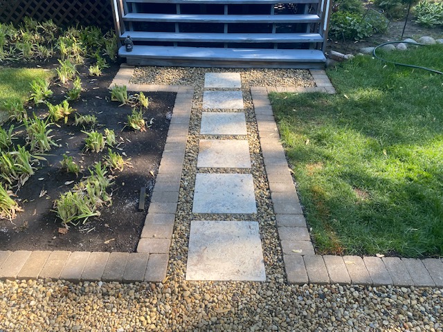 Pebbled pathway
