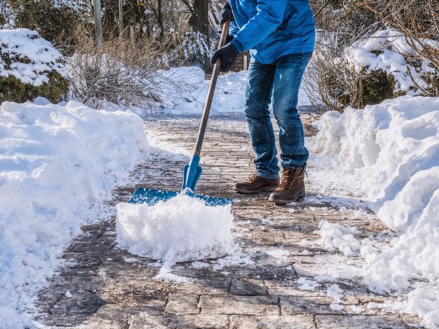 Shoveling walkway